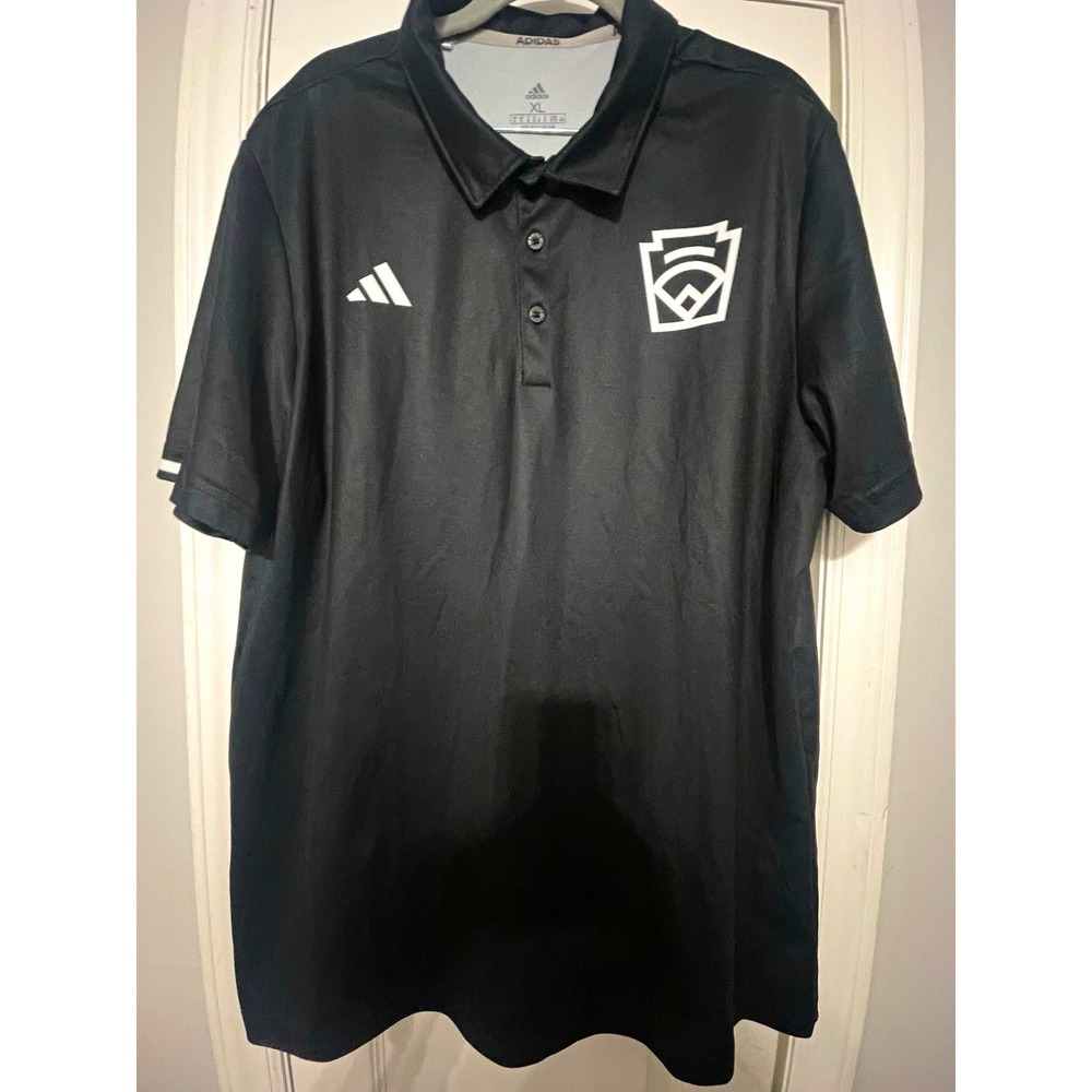 LA Kings adidas Polo Men's XL Regular Black Solid Short Sleeve Button Collared